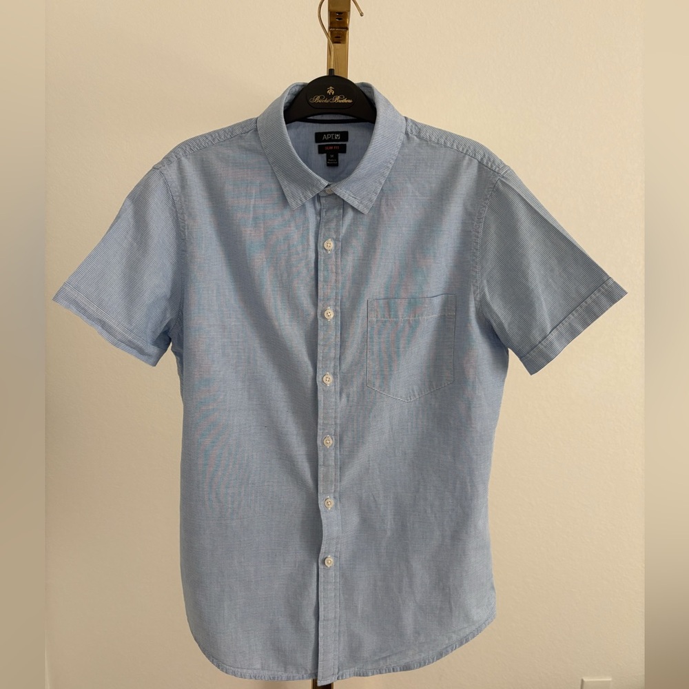 Apt. 9 Men's Sky Blue Casual Button Down Shirt